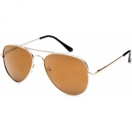 Oversized Aviator Style Trendy Summer Flash Lens Sunglasses - Gold/Brown - CC12G0MPUMV $20.83