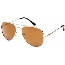 Oversized Aviator Style Trendy Summer Flash Lens Sunglasses - Gold/Brown - CC12G0MPUMV $10.18