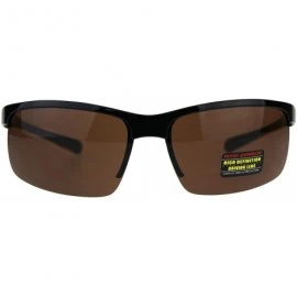 Semi-rimless HD High Definition Lens Sunglasses Road Warrior Half Rim Sports Shades - Black - CU18E3L48MR $8.56