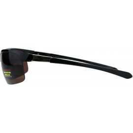 Semi-rimless HD High Definition Lens Sunglasses Road Warrior Half Rim Sports Shades - Black - CU18E3L48MR $8.56