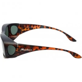 Rectangular Designer Polarized Fitover Sunglasses F03 63mm - Matte Tortoise - CF182WGLNE0 $27.79