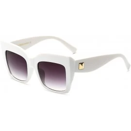 Oversized Fashion Oversized Square Full Rim Unisex Sunglasses - White - CF18H459UD8 $15.89