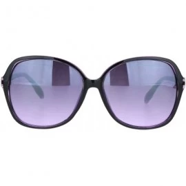 Butterfly Elegant Rhinestone Jewel Trim Designer Butterfly Sunglasses - Black Purple Gradient Purple - CD18NN9WYDT $15.29