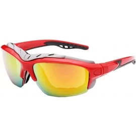 Goggle Men Reflective Mirror UV Sunglass Women Outdoors Sport Goggles Glasses - Red - CJ182GHGT5K $18.88