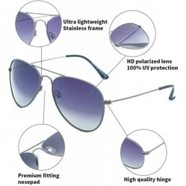 Oversized Classic Aviator Sunglasses for Women Men UV400 Lens Stainless Steel Frame Glasses Lightweight - C5189SHZIUL $23.27