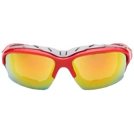 Goggle Men Reflective Mirror UV Sunglass Women Outdoors Sport Goggles Glasses - Red - CJ182GHGT5K $8.56
