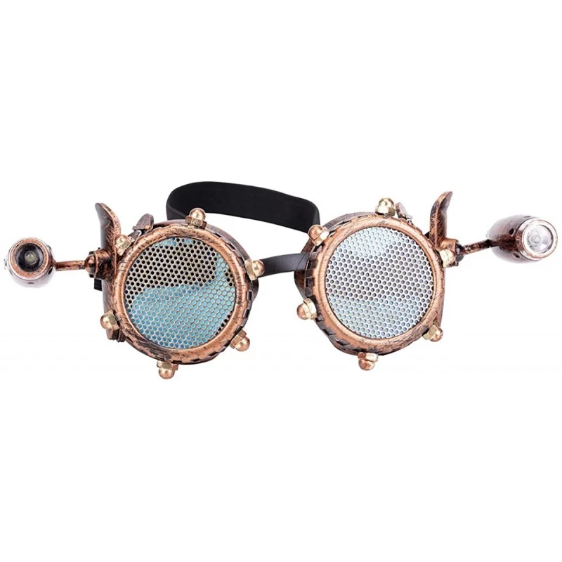 Goggle Steampunk Glasses Rave Retro Vintage Spikes Goggles Cosplay Halloween - Brown - CO18HT2IYL3 $22.26