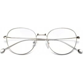 Round Man woman Nearsighted Glasses Retro Myopia Round Metal Glasses Frame - Silver - C018G3KI5HY $50.49