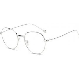 Round Man woman Nearsighted Glasses Retro Myopia Round Metal Glasses Frame - Silver - C018G3KI5HY $33.43