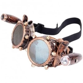 Goggle Steampunk Glasses Rave Retro Vintage Spikes Goggles Cosplay Halloween - Brown - CO18HT2IYL3 $22.26