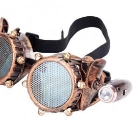 Goggle Steampunk Glasses Rave Retro Vintage Spikes Goggles Cosplay Halloween - Brown - CO18HT2IYL3 $8.67