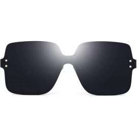 Oversized Oversized Rimless Sunglasses Women Square Transparent Candy Color Lens - Grey - CK18QS9HR7C $11.52