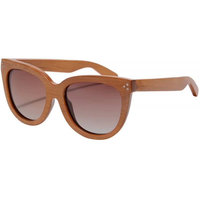 Wayfarer Polarized Wood Sunglasses Men's Wooden Eyewear UV400 Protective Sunglasses-6080 - Carbonized- Brown - C617YXT3D9O $2...