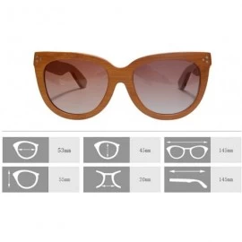 Wayfarer Polarized Wood Sunglasses Men's Wooden Eyewear UV400 Protective Sunglasses-6080 - Carbonized- Brown - C617YXT3D9O $2...