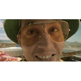 Wrap Las Vegas Fear and Loathing Orange Lens Sunglasses Glasses Hunter S. Thompson - CT125LE7HKR $25.19