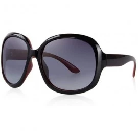 Oversized DESIGN Women Retro Polarized Sunglasses Lady Driving Sun Glasses 100% C01 Black - C02 Wine Red - C218XEC3A06 $25.73