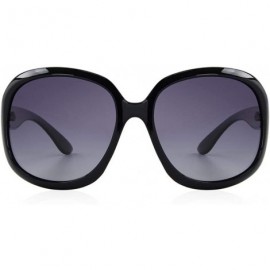 Oversized DESIGN Women Retro Polarized Sunglasses Lady Driving Sun Glasses 100% C01 Black - C02 Wine Red - C218XEC3A06 $13.74