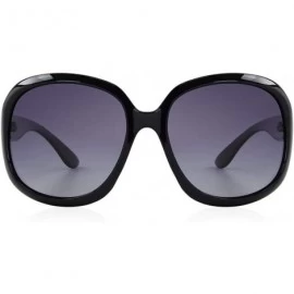Oversized DESIGN Women Retro Polarized Sunglasses Lady Driving Sun Glasses 100% C01 Black - C02 Wine Red - C218XEC3A06 $13.74