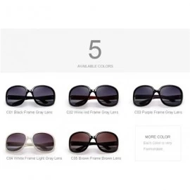 Oversized DESIGN Women Retro Polarized Sunglasses Lady Driving Sun Glasses 100% C01 Black - C02 Wine Red - C218XEC3A06 $13.74