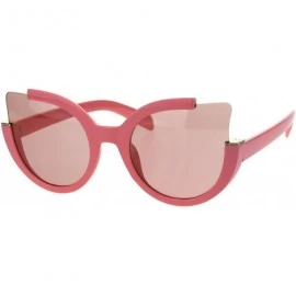 Round Round Cateye Sunglasses Womens Unique Open Corner Frame UV 400 - Pink (Pink) - CM18KL6ME2E $21.39