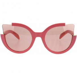 Round Round Cateye Sunglasses Womens Unique Open Corner Frame UV 400 - Pink (Pink) - CM18KL6ME2E $12.67