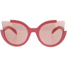 Round Round Cateye Sunglasses Womens Unique Open Corner Frame UV 400 - Pink (Pink) - CM18KL6ME2E $12.67