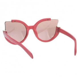 Round Round Cateye Sunglasses Womens Unique Open Corner Frame UV 400 - Pink (Pink) - CM18KL6ME2E $12.67