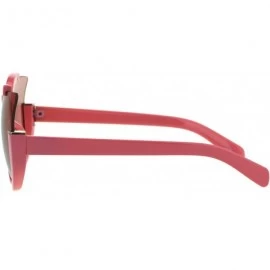 Round Round Cateye Sunglasses Womens Unique Open Corner Frame UV 400 - Pink (Pink) - CM18KL6ME2E $12.67