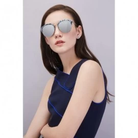Round Women's Fashion Designer Half Frame Round Cateye Sunglasses - Gold / Amber With Light Tortoise Rims - C617WWTK5QO $52.50