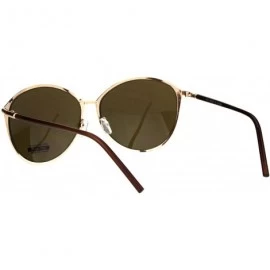 Butterfly Womens Designer Fashion Metal Rim Butterfly Diva Sunglasses - Solid Brown - CI18HM06C9A $12.95