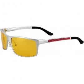 Sport Night Driving Glasses HD Polarized Anti-Glare Lenses Reduced Eye Strain Men Women - Silver-1 - CZ189AAS4KL $51.91