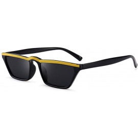 Square Classic Style Sunglasses with Polarized Lenses for Men or Women - Black With Yellow - CU18C3U0CMQ $73.73