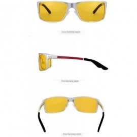 Sport Night Driving Glasses HD Polarized Anti-Glare Lenses Reduced Eye Strain Men Women - Silver-1 - CZ189AAS4KL $23.22