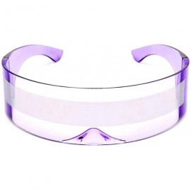 Shield Futuristic Cyclops Monoblock Shield Mirrored Sunglasses Sunglass Glasses - Purple - C618A4R6YLG $26.73