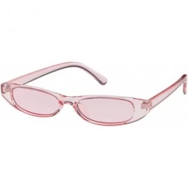 Oval Small Tiny Oval Sleek Fashion Sunglasses - Pink - CG18UCQ4WDE $10.95