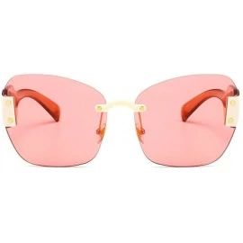 Oversized Fashion Style UV Protection Oversized Irregular Colorful Sunglasses Suitable for Women and Men (Color Pink) - CV199...