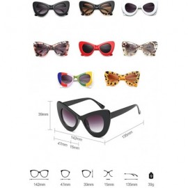 Oval Womens Cat Eye Retro Eyewear Oversized Bold Rim Round Cateye Sunglasses - White Gray - CF18E866YLO $21.70