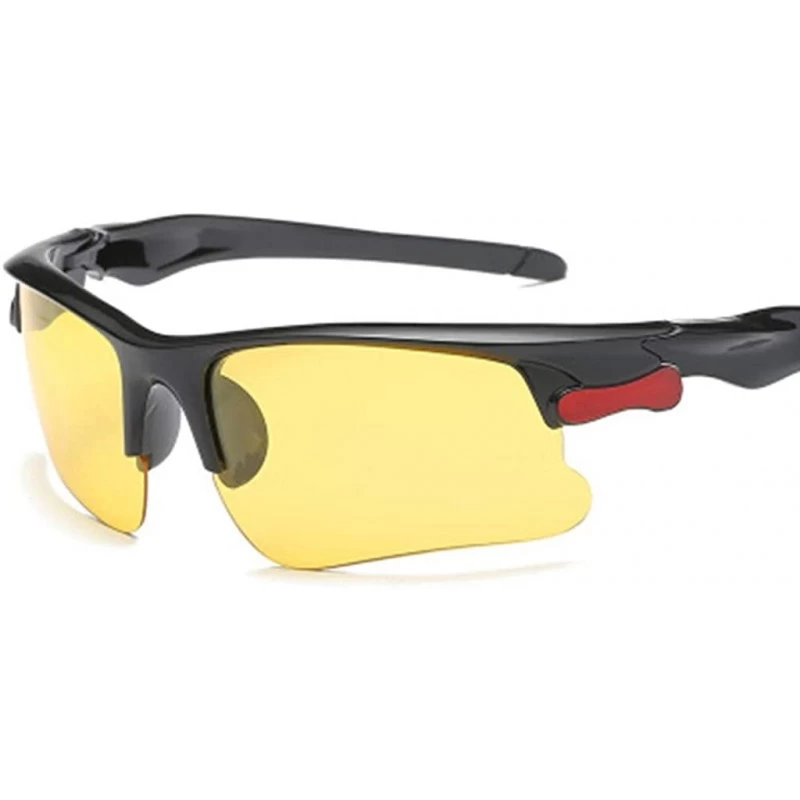 Rectangular Cycling Glasses-Men's And Female Polarized Sunglasses Outdoor Sports Sunglasses - Yellow - CO18XL2398S $8.46