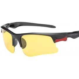 Rectangular Cycling Glasses-Men's And Female Polarized Sunglasses Outdoor Sports Sunglasses - Yellow - CO18XL2398S $8.46