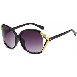 Goggle Metal Floral Brim Plastic Frame Polarized Mirrored Sunglasses - Purple - C018WKZRQIA $29.53