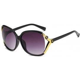 Goggle Metal Floral Brim Plastic Frame Polarized Mirrored Sunglasses - Purple - C018WKZRQIA $25.26