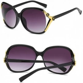 Goggle Metal Floral Brim Plastic Frame Polarized Mirrored Sunglasses - Purple - C018WKZRQIA $14.76