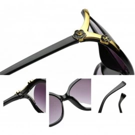 Goggle Metal Floral Brim Plastic Frame Polarized Mirrored Sunglasses - Purple - C018WKZRQIA $14.76