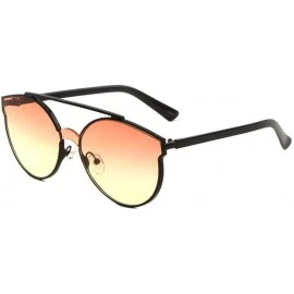 Shield Oceanic Color Flat Top Bar One Piece Shield Lens Sharp Cat Eye Sunglasses - Orange Yellow - CG1907A339N $27.87