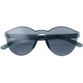 Round Fashion Womens Mens Clear Novelty Sunglasses UV400 Outdoor Frameless Eyewear - Black - C318KKL2U43 $19.14