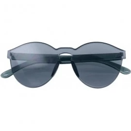 Round Fashion Womens Mens Clear Novelty Sunglasses UV400 Outdoor Frameless Eyewear - Black - C318KKL2U43 $9.70