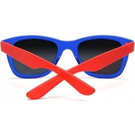 Sport Valencia Polarized Horned Rim Sunglasses with TR90 Unbreakable Construction - Blue - C212E0DZWNT $22.41