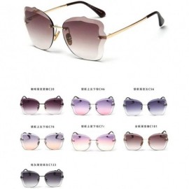 Square Trimmed Sunglasses Glasses Vintage Gradient - Gray&orange - CB194HEGAU2 $11.68
