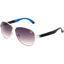 Aviator "Vibrance" Aviator Style Two Tone Aluminum Finish Sunglasses - Silver/Blue - C712C9SC807 $7.44