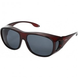 Goggle Fit Over Glasses Sunglasses with Polarized Lenses for Men and Women - Burgundy - C418T6MK0LY $33.17